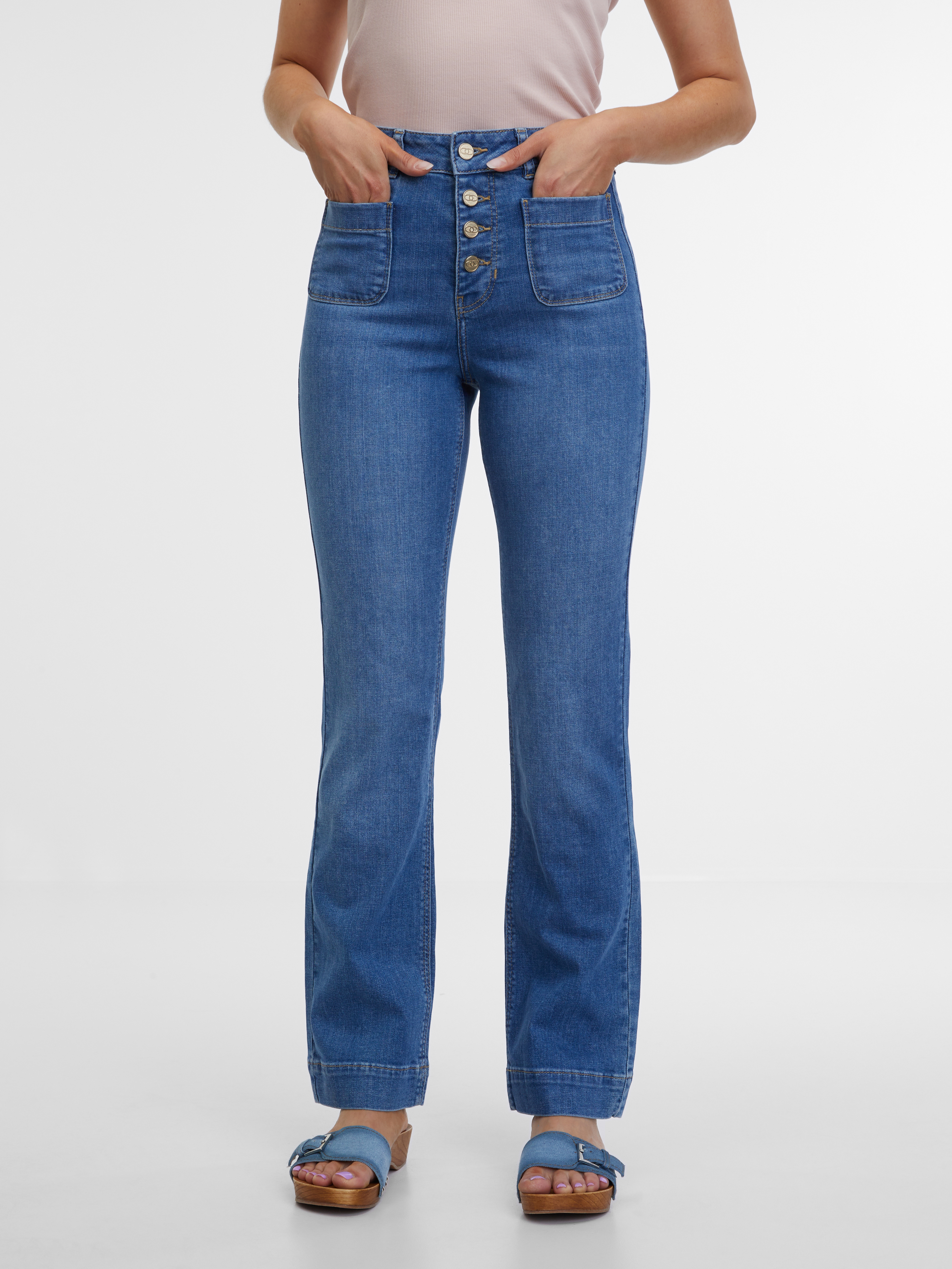 Modré dámské bootcut džíny ORSAY Modré dámské bootcut džíny ORSAY