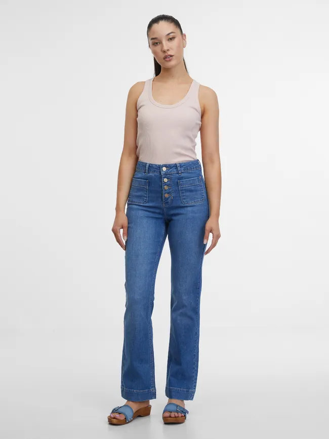 Modré dámské bootcut džíny ORSAY (3)