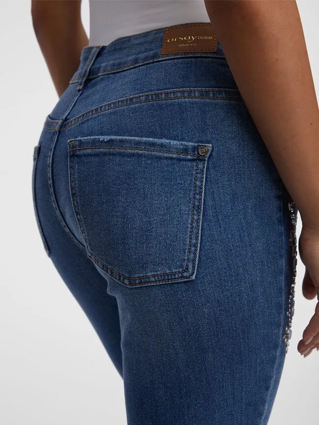 Modré dámské slim fit džíny ORSAY (4)