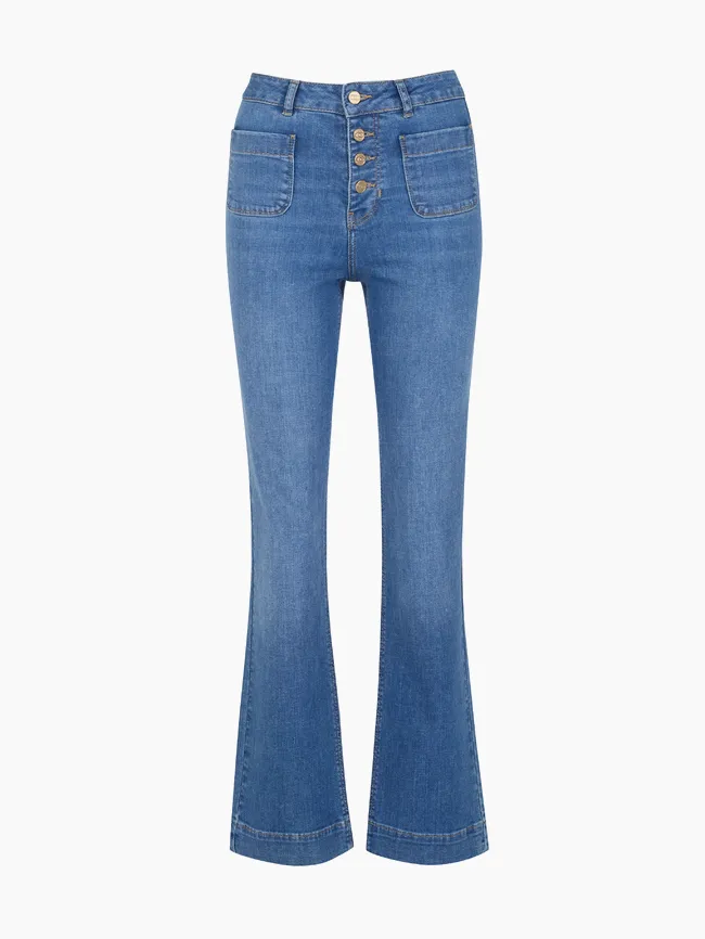 Modré dámské bootcut džíny ORSAY (6)