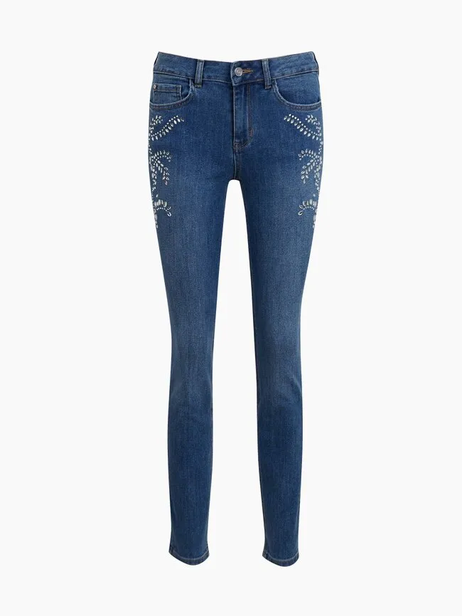 Modré dámské slim fit džíny ORSAY (6)