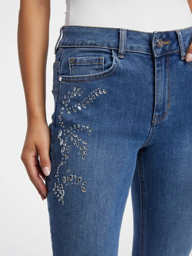 Modré dámské slim fit džíny ORSAY (5)