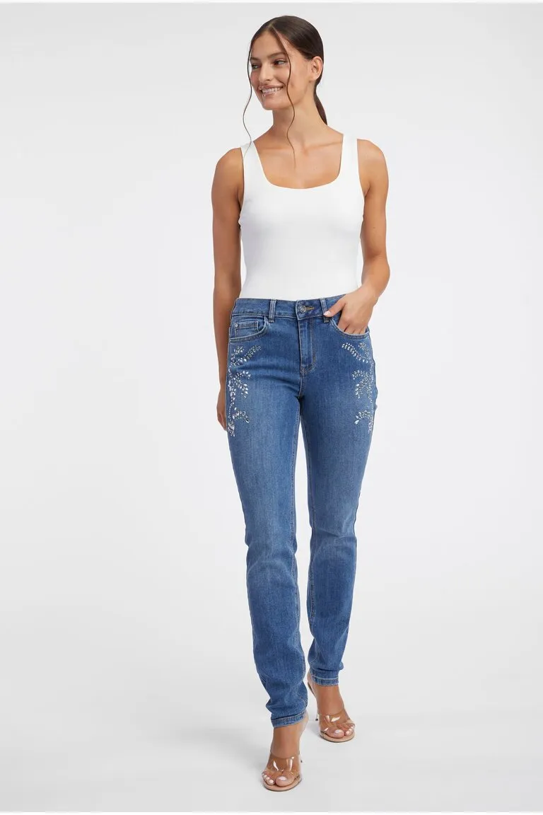 Modré dámské slim fit džíny ORSAY (3)