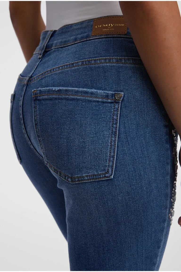 Modré dámské slim fit džíny ORSAY (4)
