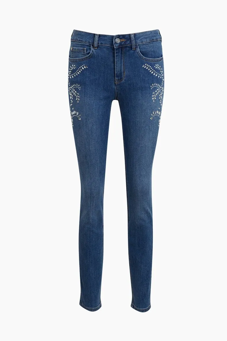 Modré dámské slim fit džíny ORSAY (6)