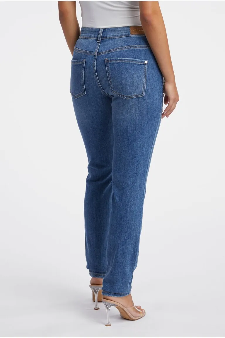 Modré dámské slim fit džíny ORSAY (2)