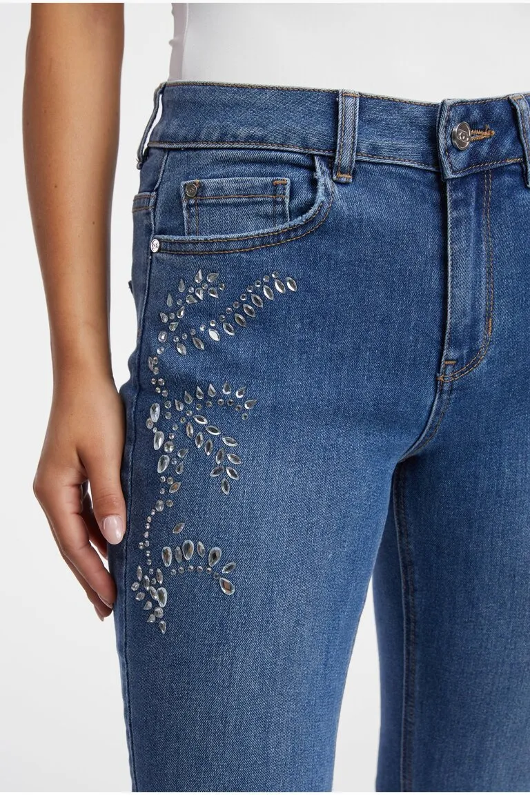 Modré dámské slim fit džíny ORSAY (5)